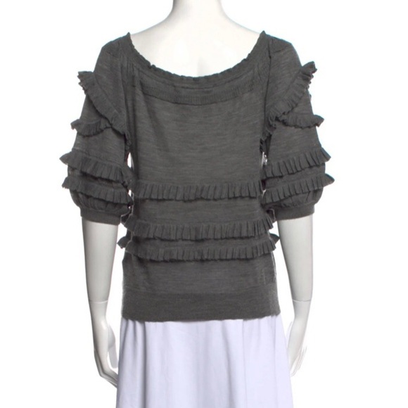 PHILLIP LIM Tiered Ruffle Wool Cashmere Blend Lightweight Sweater - Picture 8 of 10